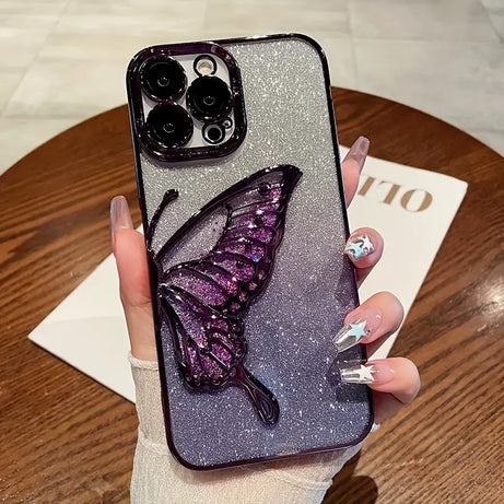 Shimmery Butterfly Glitter Case