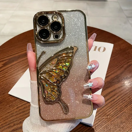Shimmery Butterfly Glitter Case