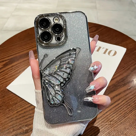 Shimmery Butterfly Glitter Case