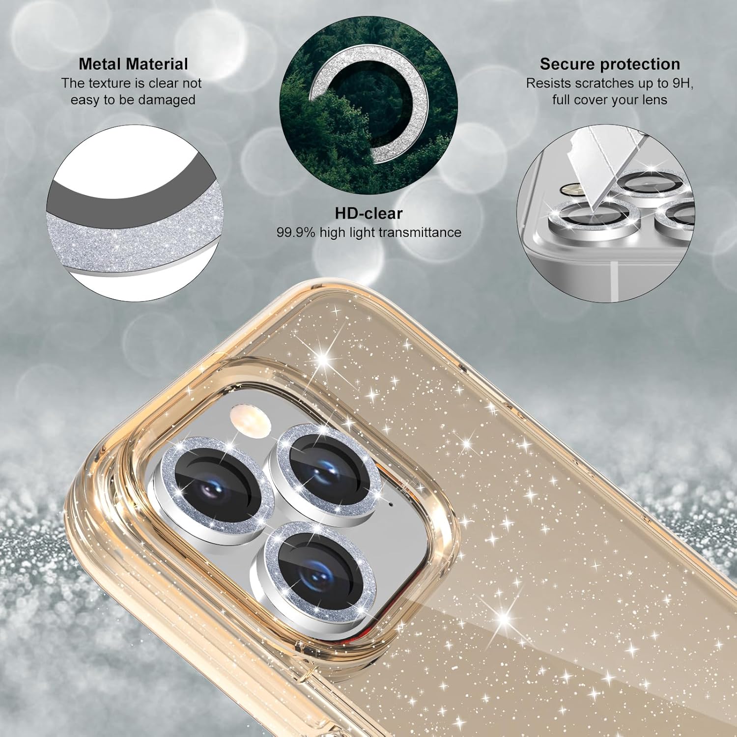 Luxury Square Plating Glitter Phone Case