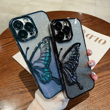 Shimmery Butterfly Glitter Case